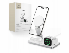 4kom.pl Bezdrátová nabíječka 3v1 Tech-Protect QI15W-A47 3v1 magnetická bezdrátová nabíječka MagSafe bílá