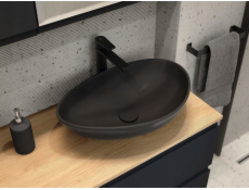 Cersanit UMYVADLO NA DESKNÍ DESKU MODUO 55 NEPRAVIDELNÉ ANTRACITOVÉ, MAT BOX