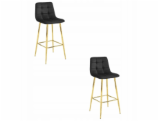 Leobert ARCETO stolička - černý samet / nohy GOLD x 2