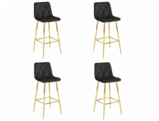 Leobert Stolička NADO - černý samet / nohy GOLD x 4