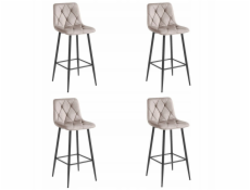 Leobert NADO stolička - tmavě béžový samet / černé nohy x 4