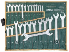 Rockforce Sada 25 otevřených klíčů. (6-32 mm) + 1 plochý klíč 36x41 mm na plátně
