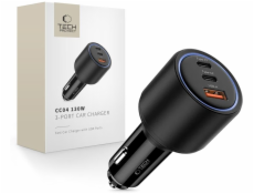 Tech-Protect Autonabíječka CC04 se 3 porty PD130W, černá