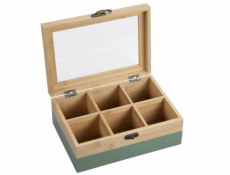 Kesper Bambusová konvice na čaj se 6 přihrádkami, 21 x 15 x 8 cm