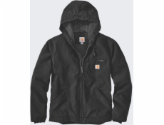 Carhartt Černá bunda Washed Duck s podšívkou z šerpy