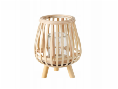 Boltze Bambusový svícen se skleněnou vložkou TORLA, 23 cm