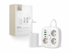 Tech-Protect Prodlužovací kabel PCS3x4, 2 USB a 2 Type-C a 3 zásuvky, 200 cm, bílý