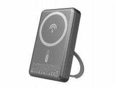 Dudao K28 10000mAh PD 22,5W MagSafe powerbanka s kovovým pouzdrem a stojánkem - šedá