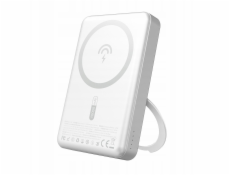 Dudao K28 10000mAh PD 22,5W MagSafe powerbanka s kovovým pouzdrem a stojánkem - stříbrná