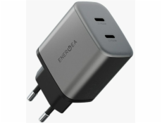 Energea Nabíječka do zásuvky Ampcharge GaN45 2xUSB-C PD/PPS/QC3.0 45W šedá
