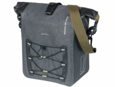 Basil Brašna NAVIGATOR STORM SINGLE PANNIER BAG MIK SIDE M 12-15 L, systém MIK (připraveno k použití), voděodolná, šedo-černá (NOVINKA)