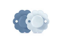 Suavinex - 308402-PHYSIOLOGICAL dudlík SX PRO silikonový 2 ks/0-6m/JEZERNÁ MODRÁ/WONDER