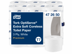 Tork Optiserve – Extra měkký toaletní papír bez jádra, T7, Premium, 3vrstvý, 18 550 listů – bílý