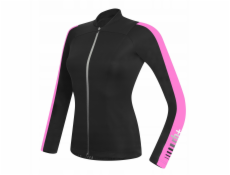 RH+ Dámský cyklistický dres zeroSpirit LS FZ ČERNÁ-TMAVĚ RŮŽOVÁ - M