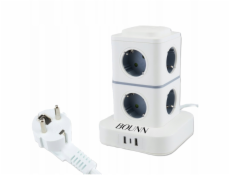 Bounn Přepěťová ochrana prodlužovací kabel, 11 zásuvek, 3xUSB, 1,5 m