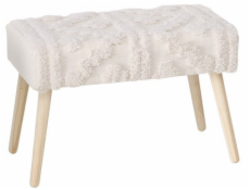 Boltze Čalouněná lavice KADI v boho stylu s dřevěnými nohami, 60 x 32 x 41 cm