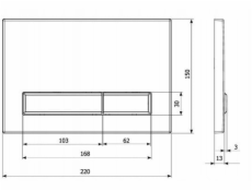 KK-Pol V1-M08 SPP/387/0/K ( 350/PPG/387-00-02 ) OBDÉLNÍKOVÉ KNOPÍK PRO RÁM AQUAFIORI CHROMOVÝ RÁM OŘECHOVÉ KNOPÍK // DLP.K.AQUAFIORI-V1/CO