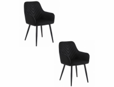 Leobert Židle NANA - černý samet / černé nohy x 2