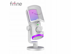 Fifine Studiový kondenzátorový mikrofon AM6W s RGB potlačením šumu