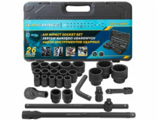 Satra Sada rázových nástrojů, 26 kusů, 3/4  (17-50 mm) a 1  (55-65 mm) (12hranná)