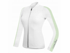 RH+ Dámský cyklistický dres zeroSpirit LS FZ BÍLÁ PASTELOVĚ ZELENÁ -S