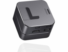 Joyroom Dokovací stanice/replikátor USB-C (S-H121 šedá)