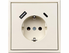 Zásuvka a USB A+C nabíječka LIREGUS MODER, písková