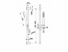 KFA Moza Premium posuvná sprcha, kartáčovaná měď PVD 841-363-34