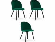 Leobert Židle BELLO - zelený samet / černé nohy x 3