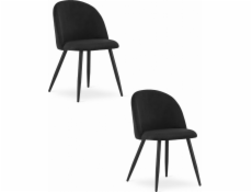 Leobert Židle BELLO - černý samet / černé nohy x 2