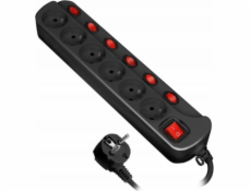 Orno prodlužovací kabel 6 zásuvek 1,5 m černý (OR-AE-13162/B/1.5M)