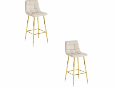 Leobert Taburetka ARCETO - béžový samet / nohy GOLDEN x 2