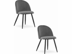 Leobert Židle BELLO - tmavě šedý samet / černé nohy x 2