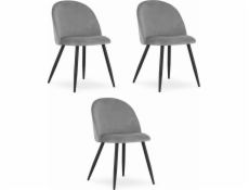 Leobert Židle BELLO - světle šedý samet / černé nohy x 3