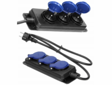 Orno Prodlužovací kabel do dílny s ochranou proti stříkající vodě IP44, 3 zásuvky 2P+Z IP44, gumový kabel, H05RR-F 3x1,5 mm2, délka 3 m