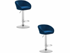 Leobert Stolička EAST - tmavě modrý samet / chromovaná podnož x 2