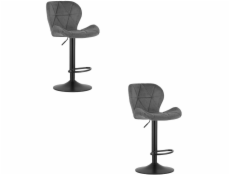 Leobert Taburetka WEST - šedý samet / černá podnož x 2