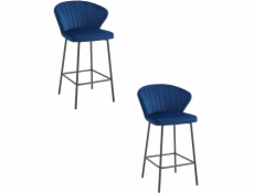 Leobert Stolička GATTA - tmavě modrý samet / černé nohy x 2