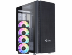 Zenpc Počítačová skříň Z5 Mesh, černá, 4x Fander P12 PWM PST ARGB 120mm