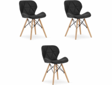 Leobert Židle LAGO, ekokůže - černá x 3