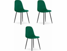 Leobert Židle COMO - tmavě zelený samet x 3