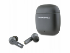 Karl Lagerfeld Bezdrátová sluchátka do uší s kovovým potiskem loga TWS ANC/ENC Bluetooth 5.4 (černá)