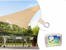 GreenBlue Zahradní stínicí plachta UV polyester 5m trojúhelníkový krémový hydrofobní povrch - GB502