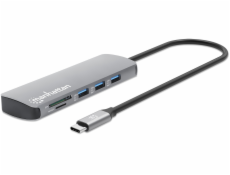Manhattan 190459 Kabelová dokovací stanice USB 3.2 Gen 1 (3.1 Gen 1) Type-C Šedá