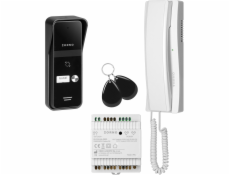 Orno ENIR, sada interkomu pro jednu rodinu, 2vodičová, napájení na DIN lištu, se čtečkou klíčenek, bílá