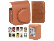 LoveInstant Sada 4 v 1: Pouzdro, album, krabička, samolepky, fotografie pro Fuji Instax Mini 41 / hnědá