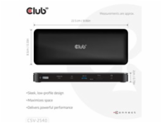 Club3D Dokovací stanice USB-C 14v1, 2xHDMI, 2xDP, 3xUSB-C, 1xUSB-C PD, 2xUSB, 1xRJ45, 1x3.5mm, microSD/SD, černá
