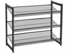 Leobert Černý kovový průmyslový botník se 3 policemi 7430,762,8 cm