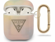 Guess Ochranný kryt GUACA2TPUMCGG01 Tie&Dye Collection pro AirPods 1/2 růžový