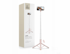 4kom.pl Selfie tyč Tech-Protect L09S s Bluetooth, stativ, růžová